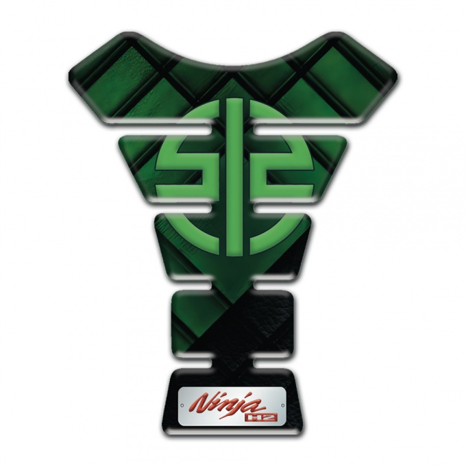 Kawasaki Tank Guard Pads Dark Green Parts Base Stylish Logo 