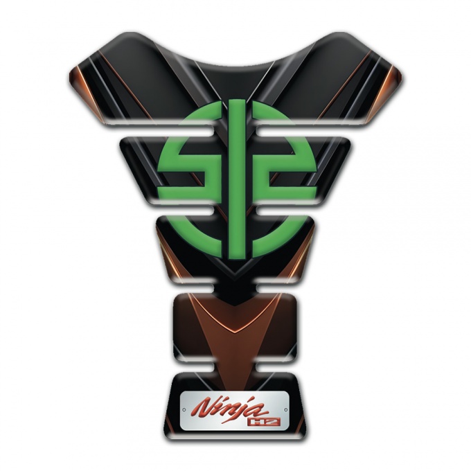 Kawasaki Tank Pad Protector Black Brown Style and Stylish Logo 