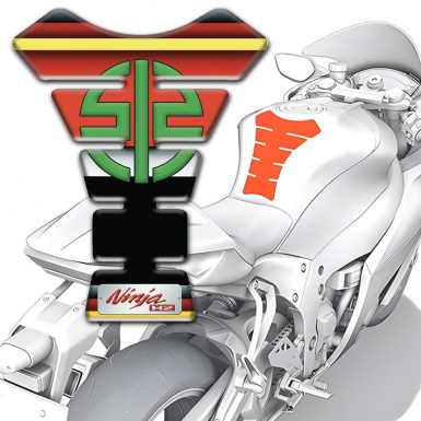 Kawasaki Tank Pad Motorbike Multicolored Style Ninja Model 