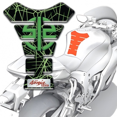 Kawasaki Tank Protector Green Spider web Style Ninja Model 