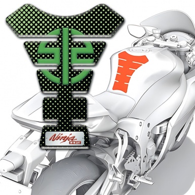 Kawasaki Tank Guard Pads Green Dots Base Style Ninja Model 