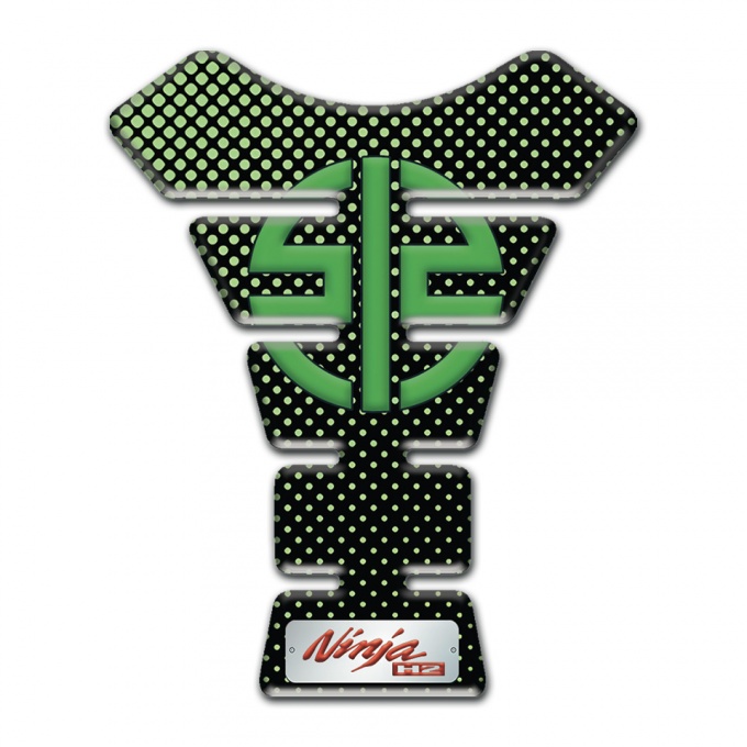 Kawasaki Tank Guard Pads Green Dots Base Style Ninja Model 