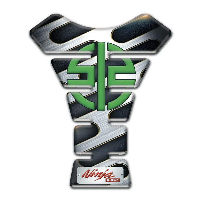 Kawasaki Tank Pad Motorbike Metal Effect Decioration Ninja Style 