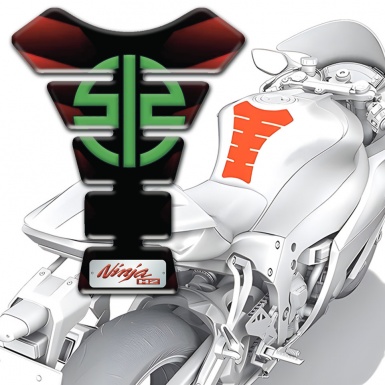 Kawasaki Tank Protector Iridescent Red Black with Green Logo 
