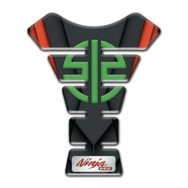 Kawasaki Tank Guard Pads dark Base with Orange Nuance Style