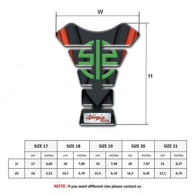 Kawasaki Tank Guard Pads dark Base with Orange Nuance Style