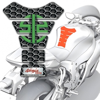 Kawasaki Tank Guard Pads Honeycomb Design Ninja Style 