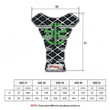 Kawasaki Tank Protector Large Mesh Design Green Logo Style 