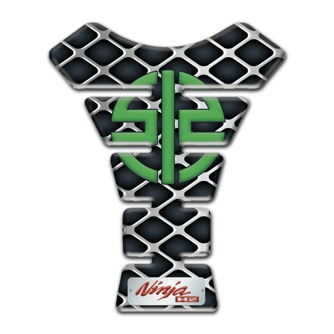 Kawasaki Tank Protector Large Mesh Design Green Logo Style 