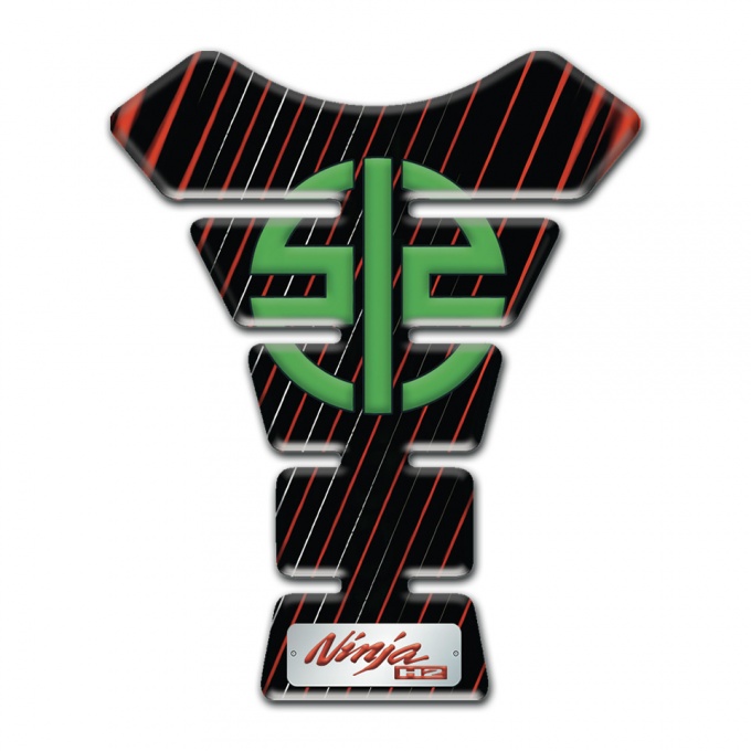 Kawasaki Tank Protector Black Base with Vertikal Stripes Version 