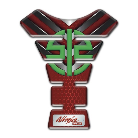 Kawasaki Tank Guard Pads Red with Nikel Details Type 