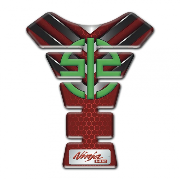 Kawasaki Tank Guard Pads Red with Nikel Details Type 