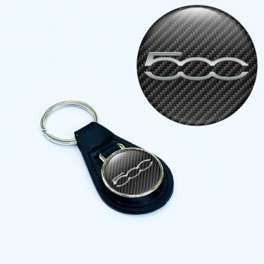 Fiat 500 Key Fob Leather Dark Carbon Edition