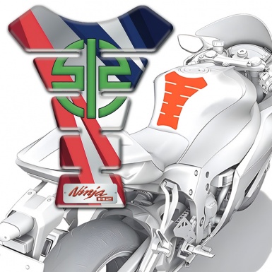 Kawasaki Tank Pad Motorbike Anti Slip Sticker Multicolored Base 