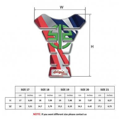 Kawasaki Tank Pad Motorbike Anti Slip Sticker Multicolored Base 