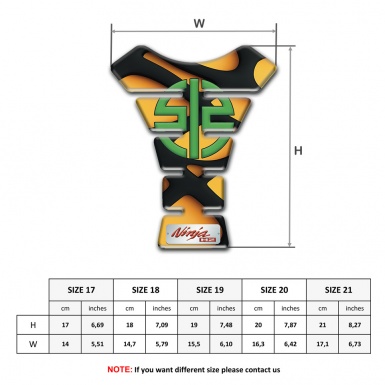 Kawasaki Tank Fuse Yellow Black Print Ninja H2 Style 