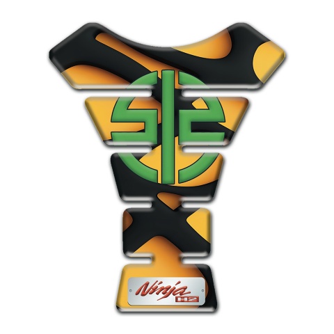 Kawasaki Tank Fuse Yellow Black Print Ninja H2 Style 