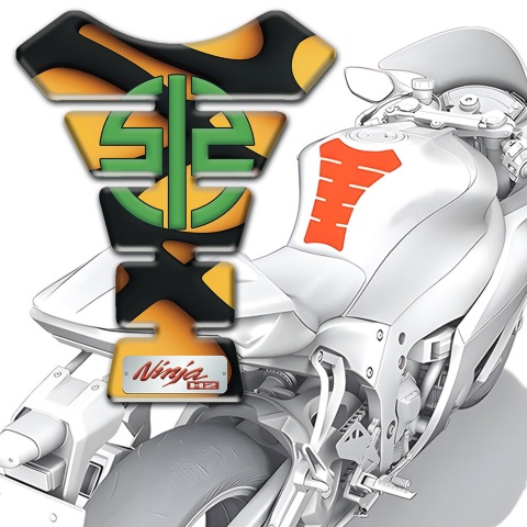 Kawasaki Tank Fuse Yellow Black Print Ninja H2 Style 