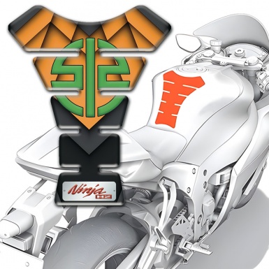 Kawasaki Tank Protector Orange Parts Base Ninja H2 Style 