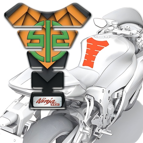 Kawasaki Tank Protector Orange Parts Base Ninja H2 Style 