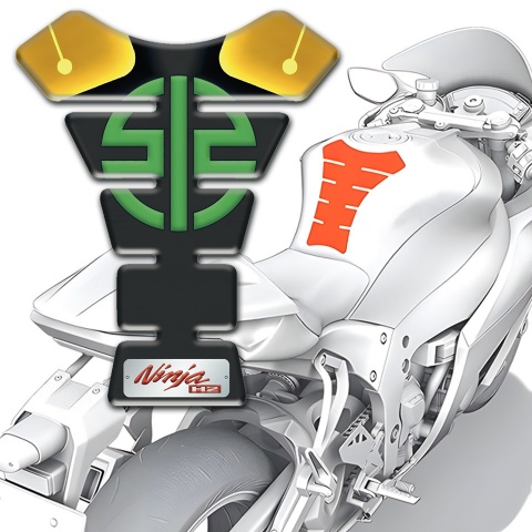 Kawasaki Tank Guard Pads Silicone Sticker Unique Vision 