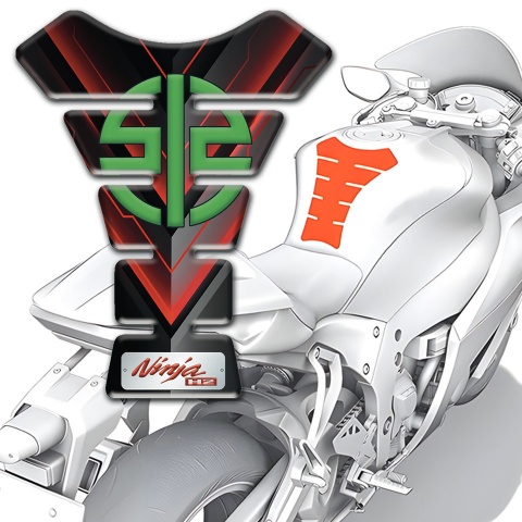 Kawasaki Tank Pad Protector Black with red details Design Ninja H2 Style 
