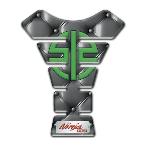 Kawasaki Tank Pad Motorbike Gray Leather Base effect Ninja H2 Style 