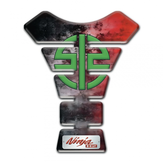 Kawasaki Tank Fuse Clouds Effect Base Green Logo 