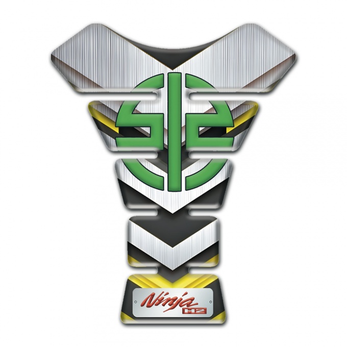 Kawasaki Tank Fuse Silver Yellow Decoration Ninja H2 type 