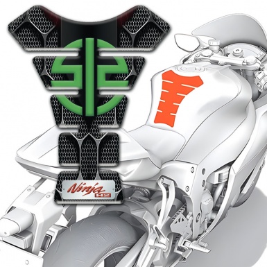 Kawasaki Tank Protector 3D Design with Green logo 