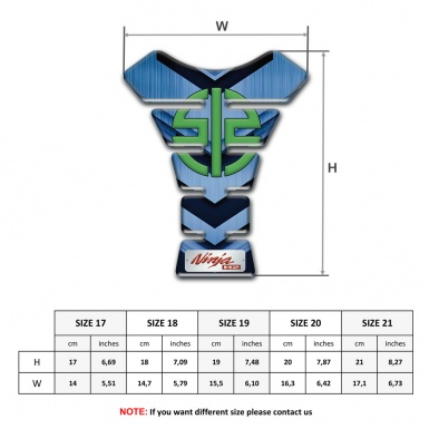 Kawasaki Tank Guard Pads Navy Blue Details Design Ninja H2 Style 