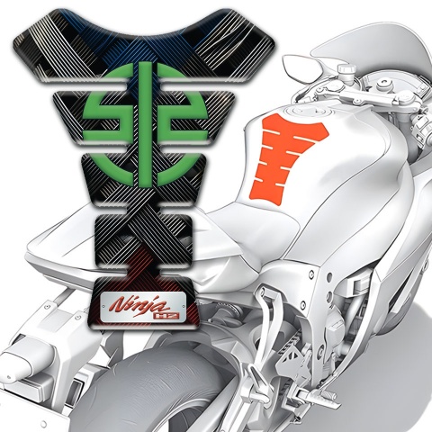 Kawasaki Tank Protector Ninja H2 Style Crossed Belts Design 