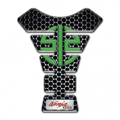 Kawasaki Tank Guard Pads Perforated Steel Base Green Logo Nija H2 Style 
