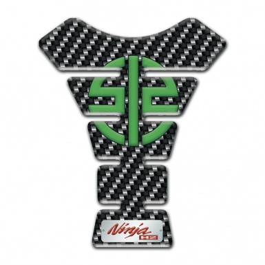 Kawasaki Tank Pad Motorbike dark carbon Base Green Symbol Logo 