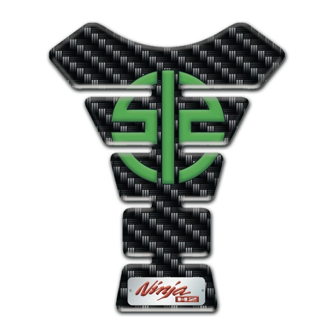 Kawasaki Tank Protector Black carbon With Green Symbol Logo 