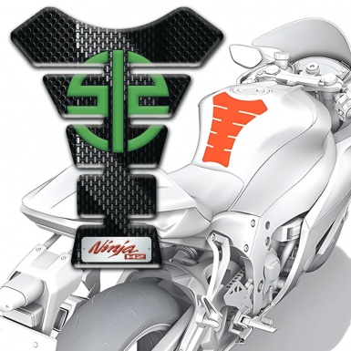 Kawasaki Tank Pad Protector Black Gray Carbon Design 