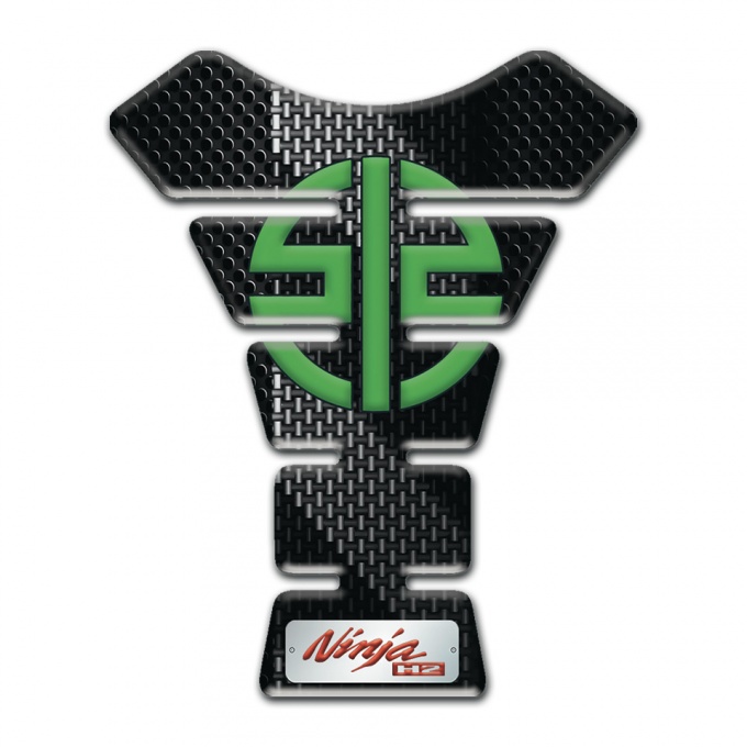 Kawasaki Tank Pad Protector Black Gray Carbon Design 