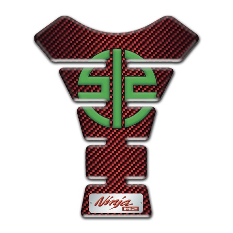 Kawasaki Tank Fuse Red carbon Design Green Symbol Logo 
