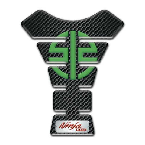 Kawasaki Tank Pad Motorbike Black Carbon Edition Green Symbol Logo 