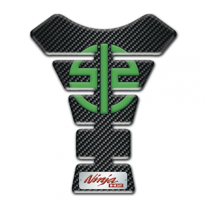 Kawasaki Tank Pad Motorbike Black Carbon Edition Green Symbol Logo 