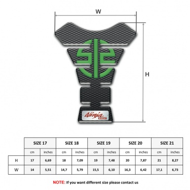 Kawasaki Tank Guard Pads Stylish Dark Design with Green Symbol Logo 