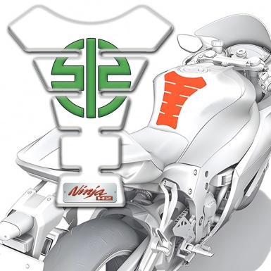 Kawasaki Tank Fuse White POrint Green Symbol Logo 