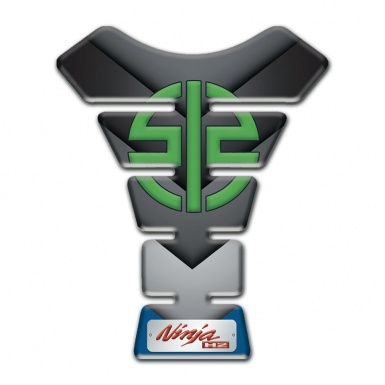 Kawasaki Tank Pad Motorbike V Shape Details with Green Logo Symbol