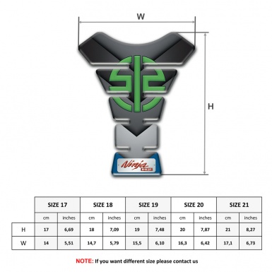 Kawasaki Tank Pad Motorbike V Shape Details with Green Logo Symbol