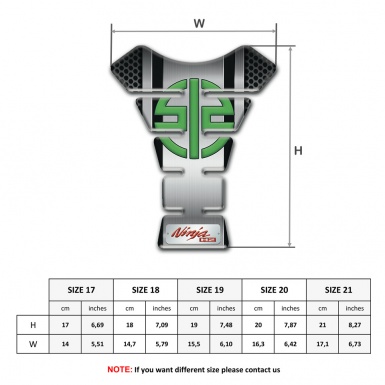 Kawasaki  Tank Protector Central Metal Panel with Green Logo Symbol