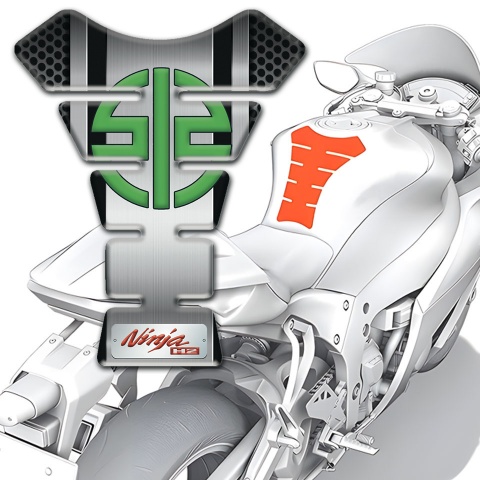 Kawasaki  Tank Protector Central Metal Panel with Green Logo Symbol