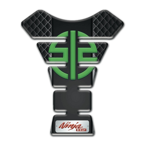 Kawasaki Tank Pad Protector dark Mesh Base Green Logo Symbol