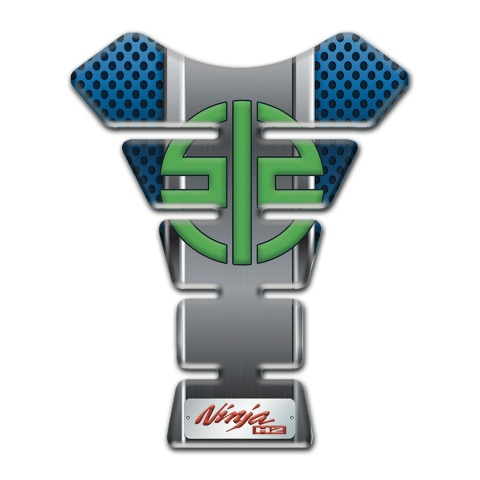 Kawasaki Tank Fuse Blue Perforated Surface Green Logo Symbol