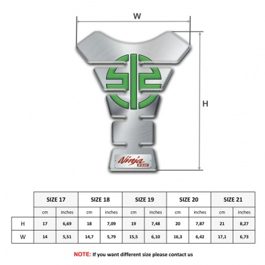 Kawasaki Tank Pad Motorbike Silver Ninja H2 Design 