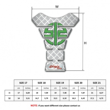 Kawasaki Tank Guard Pads Crossed Elements Design Green Logo Symbol